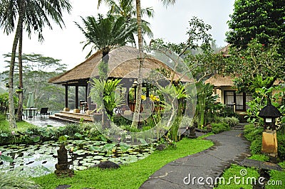 Luxury retreat spa villa in the rain forrest Stock Photo