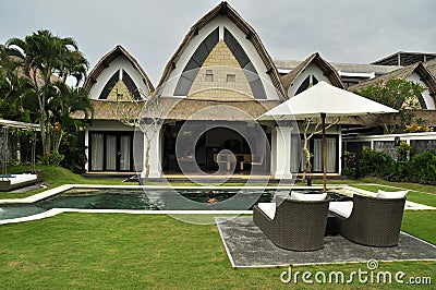 Luxury retreat spa and villa Stock Photo