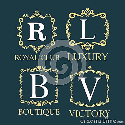 Luxury royal club boutique and victory design Vector Illustration