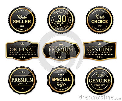 Luxury seal labels and premium quality product Vector Illustration