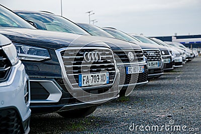 Luxury second-hand cars for sale on the network of the German Audi - Volkswagen dealer Editorial Stock Photo