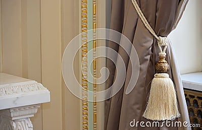 Luxury silk curtain Stock Photo