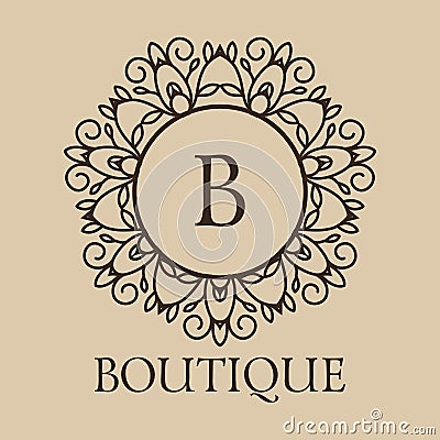 Luxury,simple and elegant monochrome monogram Vector Illustration