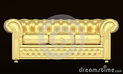 Luxury sofa with golden leather Stock Photo