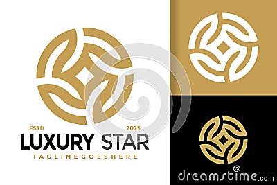 Luxury Star Circular Logo Logos Design Element Stock Vector Illustration Template Vector Illustration