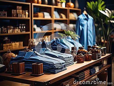 A luxury store with men clothing Stock Photo