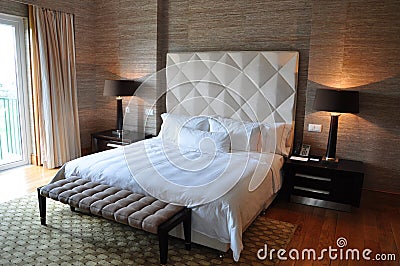 Luxury suite 5 star bedroom Stock Photo