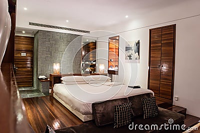 Luxury suite 5 star bedroom Editorial Stock Photo