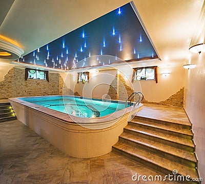 Luxury swimming pool Stock Photo