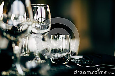 Luxury Table setting for weddings and social events. Stock Photo