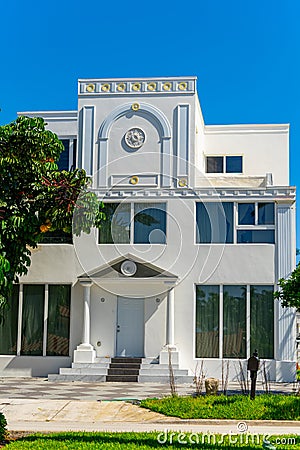 Luxury three story mansion in Golden Beach neighborhood Florida USA Editorial Stock Photo