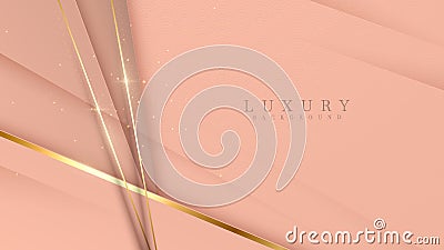 Luxury tones skin shade With golden sparkle line curve. Soft and sweet mood background design. Vector Illustration