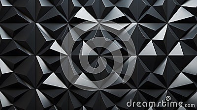 Luxury triangle abstract black semi-gloss metal background. dark 3d geometric,Generative AI Cartoon Illustration