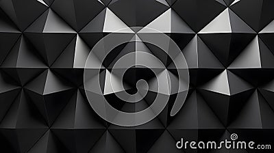 Luxury triangle abstract black semi-gloss metal background. dark 3d geometric by Generative AI Cartoon Illustration