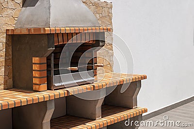 Luxury villa with outdoor barbecue Stock Photo