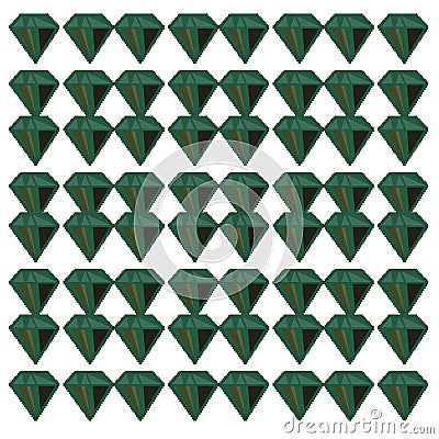 Luxury exotic VINT. Emeralds on white Stock Photo