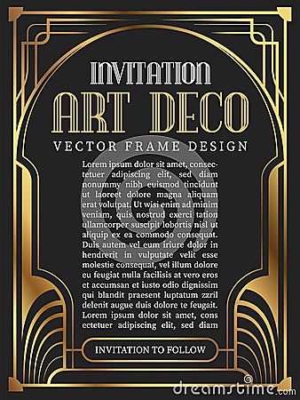 Luxury vintage frame art deco style. vector illustration Vector Illustration