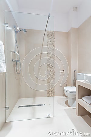 Luxury washroom in pastel colors Stock Photo