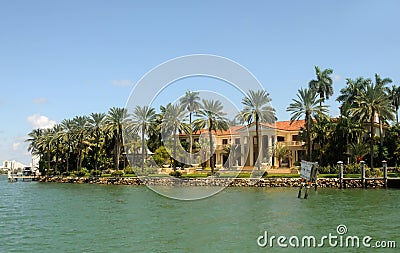 Luxury waterfront home Stock Photo