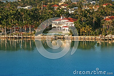 Luxury waterfront house Stock Photo