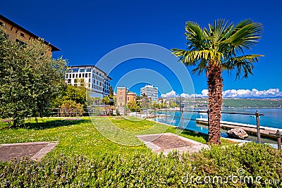 Luxury waterfront walkway in Opatija Stock Photo