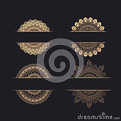 Luxury wedding invitation ornaments with mandala ornamental design Vector Illustration