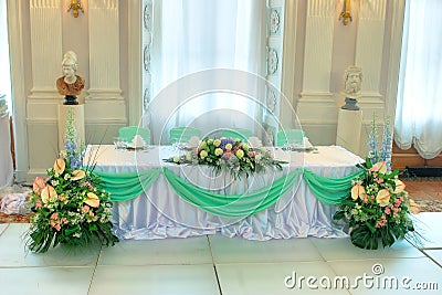 Luxury wedding table Stock Photo