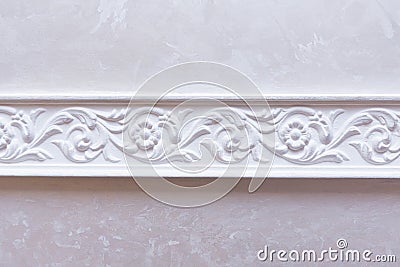 Luxury white design wall bas relief with Stock Photo