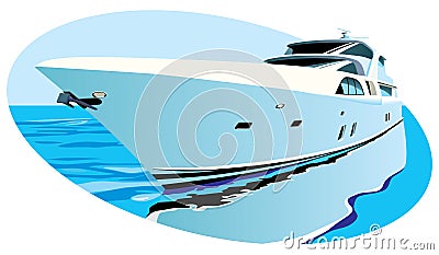 Luxury yacht Vector Illustration