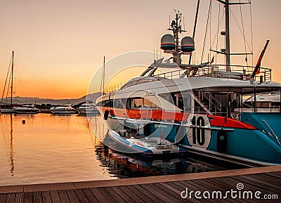 Luxury yacht aurelia at sunset Editorial Stock Photo