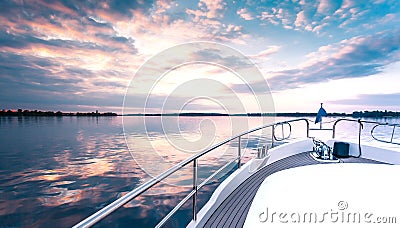 Luxury yacht deck Stock Photo