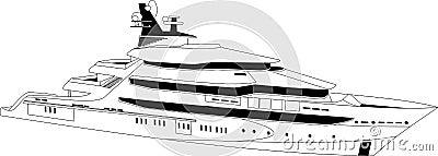 Luxury yacht Vector Illustration