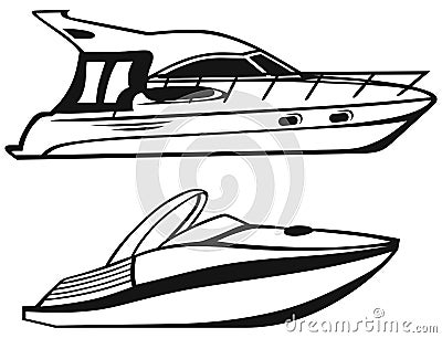 Luxury Yacht Vector Illustration