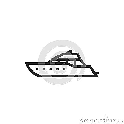 Luxury yacht line icon. sea cruise transport symbol. isolated vector image Vector Illustration