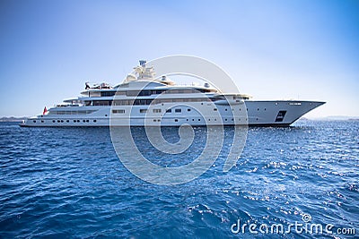 Luxury yacht in the sea Stock Photo