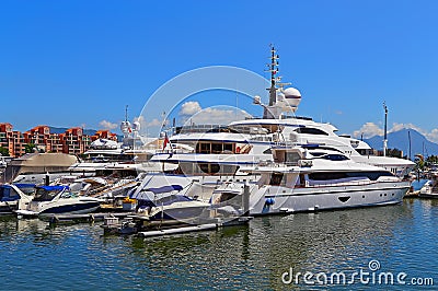 Luxury yachts and boats Stock Photo