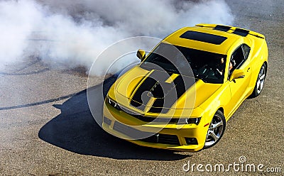 Luxury yellow sport car Stock Photo