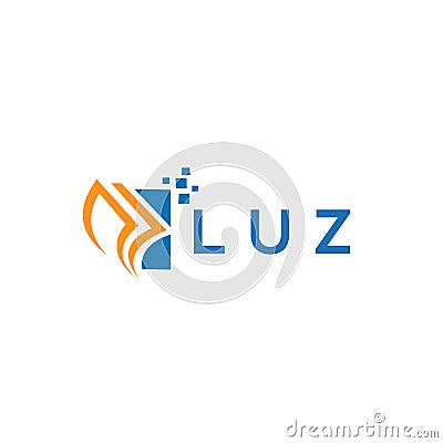 LUZ credit repair accounting logo design on WHITE background. LUZ creative initials Growth graph letter logo concept. LUZ business Vector Illustration