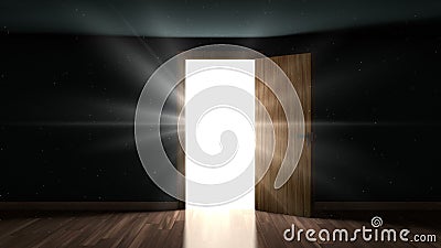 luz 4K y partículas en un cuarto a través de la puerta de abertura ilustración del vector luz 4K y partículas en un cuarto a través de la puerta de abertura ilustración del vector