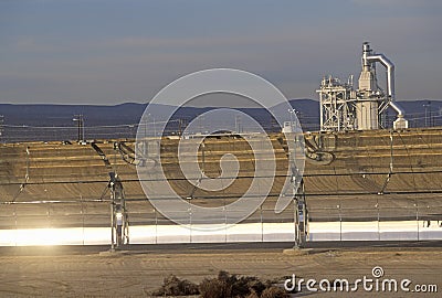 LUZ Solar plant in Barstow, CA Editorial Stock Photo