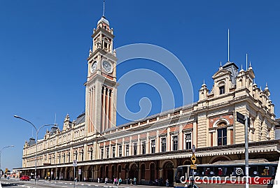 Luz Train Station Clock Tower Sao Paulo Brazil Editorial Stock Photo