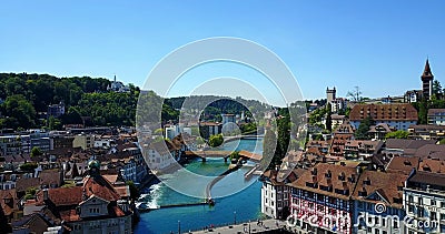Luzern Switzerland top view Historic city center Editorial Stock Photo