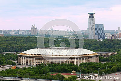 Luzhniki Stadium at dull day Stock Photo