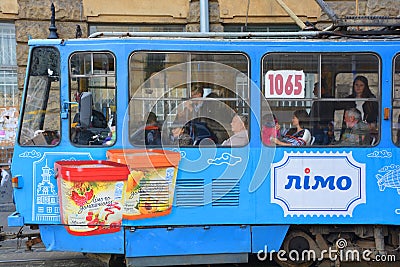 The Lviv tram is an electric tramway in Lviv, Ukraine Editorial Stock Photo