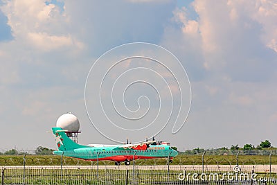 Lviv, Ukraine June 29, 2020: Lviv International Airport, wind rose plane Editorial Stock Photo