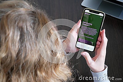 Lviv, Ukraine - 03 11 2023: OpenAI To Offer Commercial Version Of ChatGPT, smartphone display with Chat GPT login screen on the Editorial Stock Photo