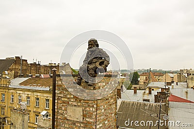 Lvov, sculpture of Chimney weep Editorial Stock Photo