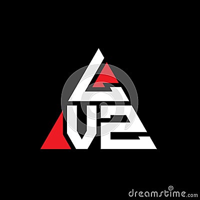 LVZ triangle letter logo design with triangle shape. LVZ triangle logo design monogram. LVZ triangle vector logo template with red Vector Illustration