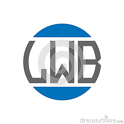 LWB letter logo design on white background. LWB creative initials circle logo concept. LWB letter design Vector Illustration