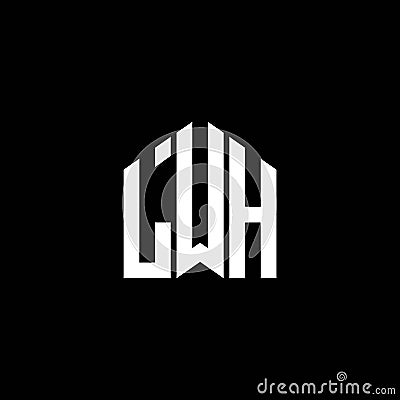 LWH letter logo design on BLACK background. LWH creative initials letter logo concept. LWH letter design.LWH letter logo design on Vector Illustration